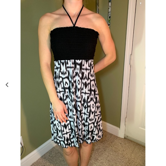 black and white beach dress